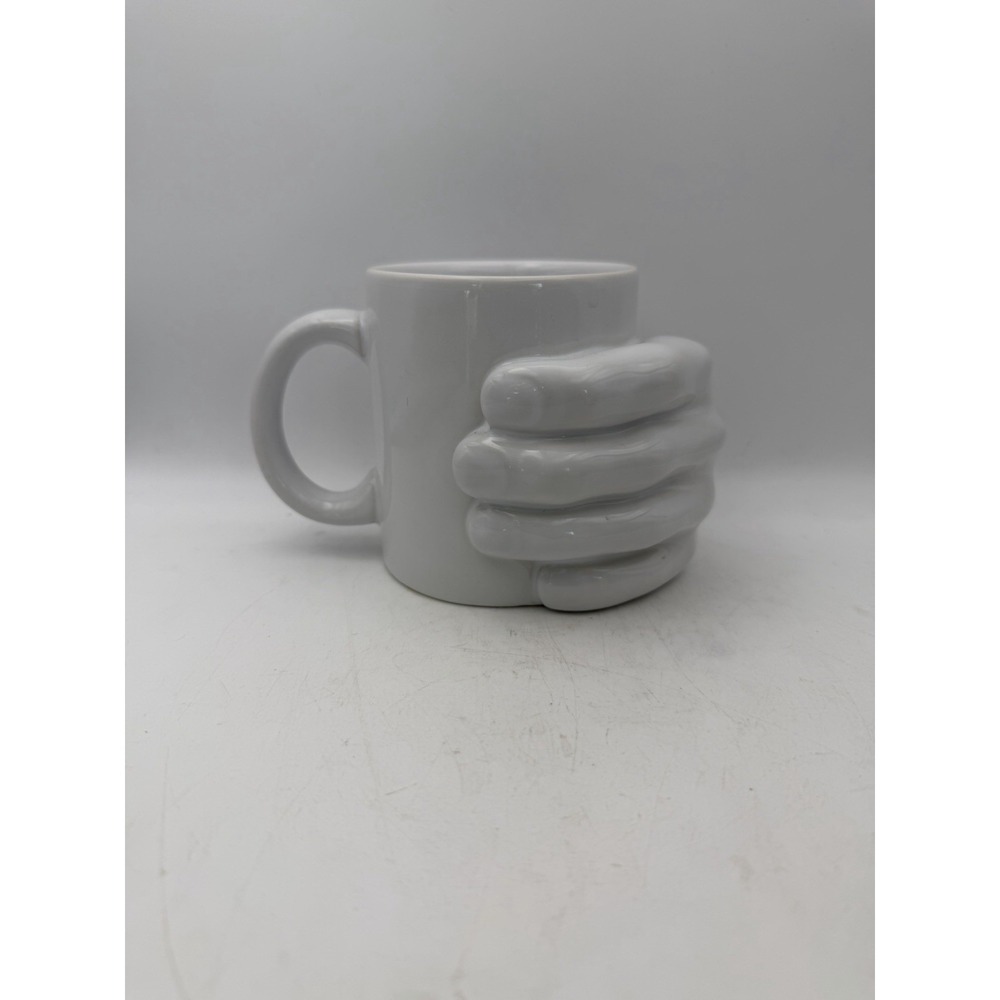 Novelty 3D Hand Hug Coffee Mug White Ceramic Grip Mug